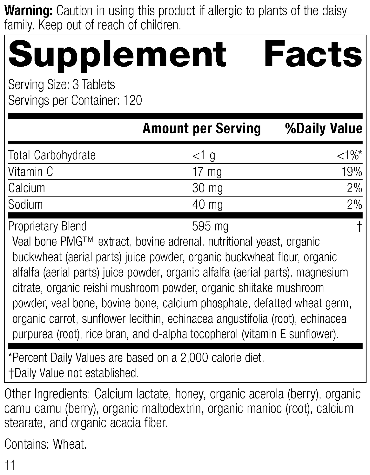 Cataplex® C, Rev 10 Supplement Facts