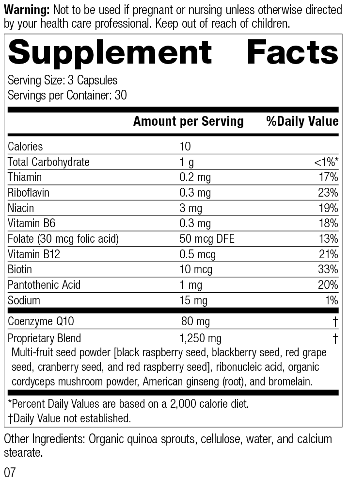 Cellular Vitality, 90 Capsules, Rev 06 Supplement Facts