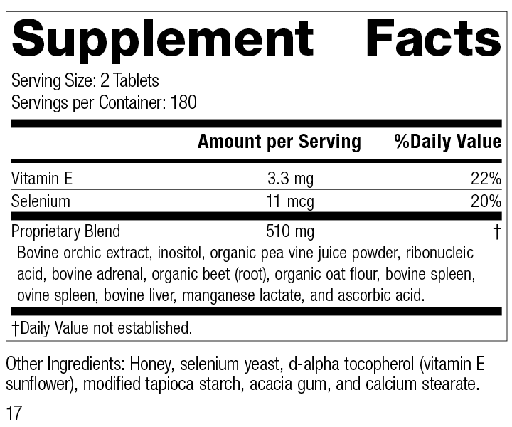 Cataplex® E, 360 Tablets, Rev 17 Supplement Facts