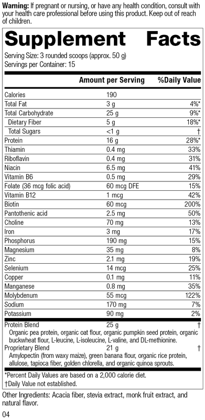 Glucose Assist Vanilla label image revision 2.