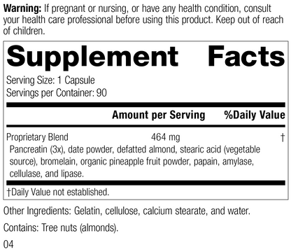 5685 Multizyme R02 Supplement Facts