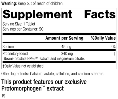 Prostate PMG®, 90 Tablets, Rev 19 Supplement Facts