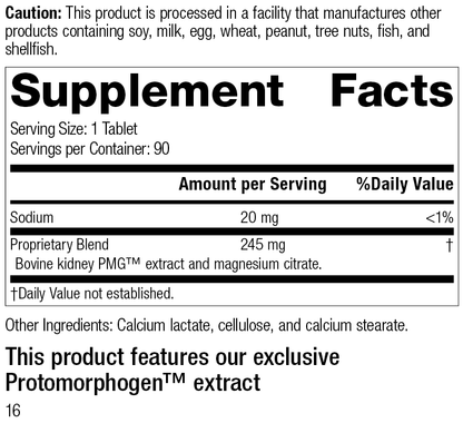 Renatrophin PMG®, 90 Tablets, Rev 16 Supplement Facts