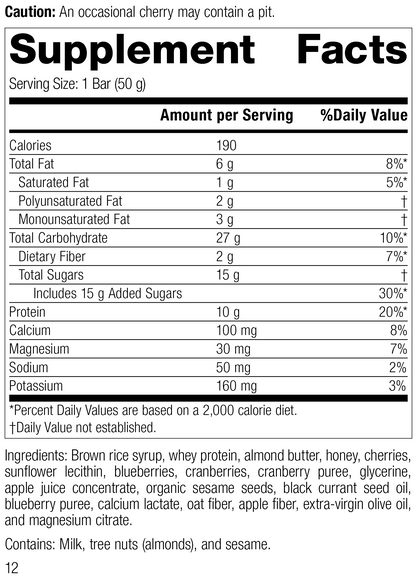 StandardBar®-Berry, Rev 12 Supplement Facts