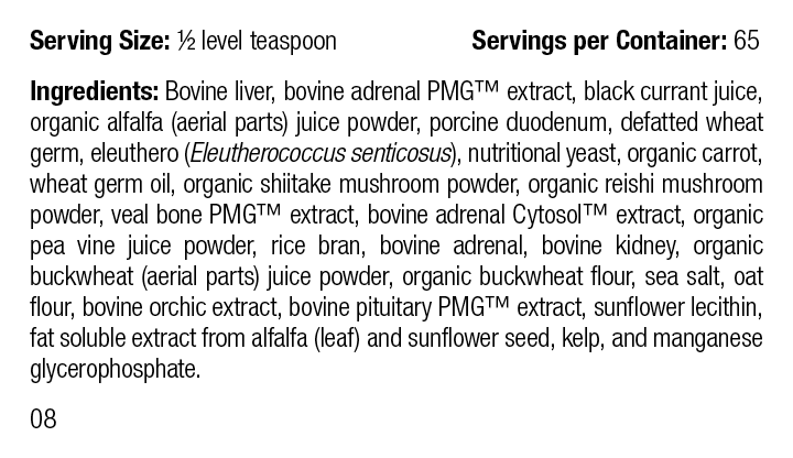 Canine Adrenal Support, 100 g, Rev 07 Supplement Facts