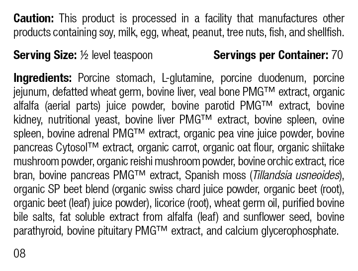 supplement fact label