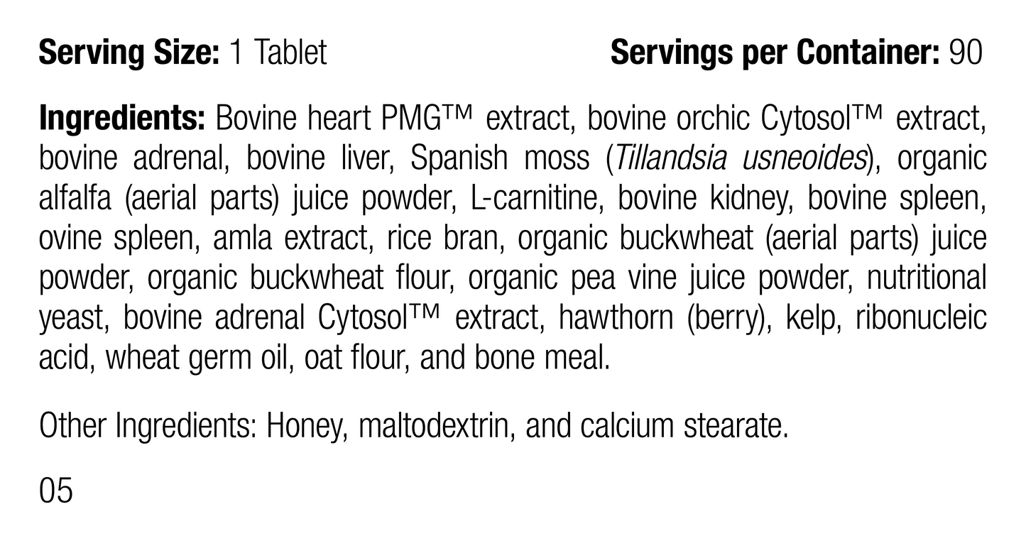 Feline Cardiac Support, 90 Tablets, Rev 05 Supplement Facts