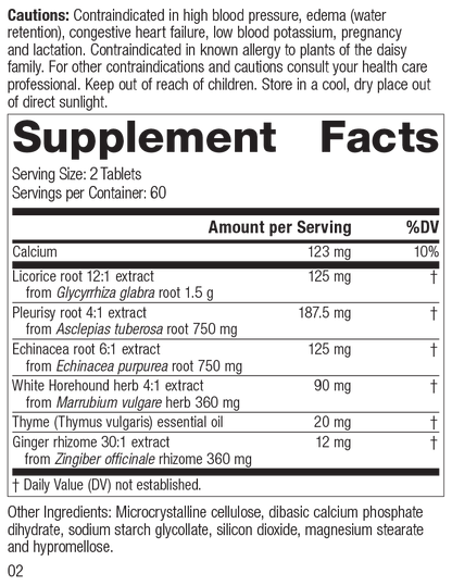 Broncafect, 60 Tablets, Rev 02 Supplement Facts
