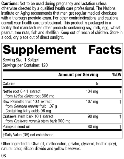 ProstaCo, 120 Capsules, Rev 08 Supplement Facts