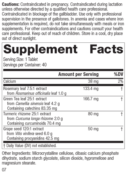 Vitanox®, 40 Tablets, Rev 06 Supplement Facts